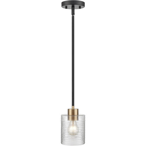 Renitta 1 Light 5 inch Matte Black/Modern Gold Mini-Pendant Ceiling Light